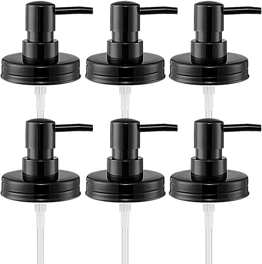 Sturdy Mason Jar Lids Pumps 6-Pack - Rust-Proof Kitchen Organization