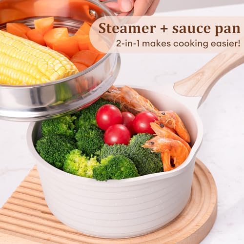 JEETEE 15 Quart Saucepan with Steamer Basket and Lid