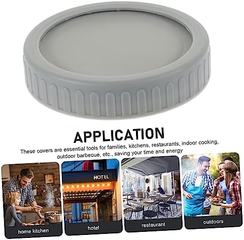 SECFOU 5-Piece Wide Mouth Mason Jar Lids Set