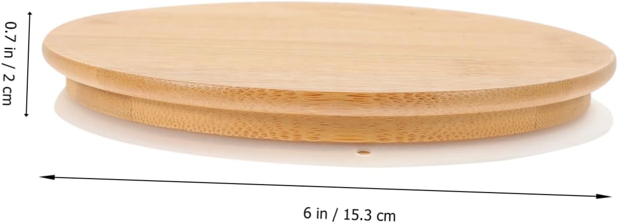 2PCS Bamboo Jar Lid Set Washable Glass Yogurt Jar Sealing Lids