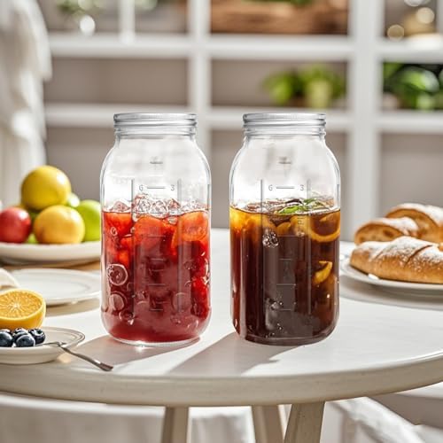 eleganttime 64 oz Wide Mouth Mason Jar 3 Pack