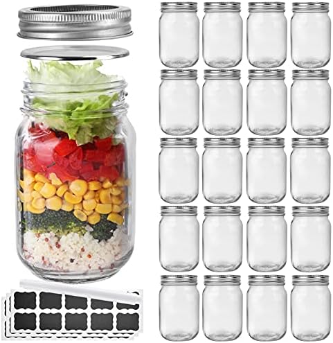 Haneye 20-Piece Glass Mason Jars