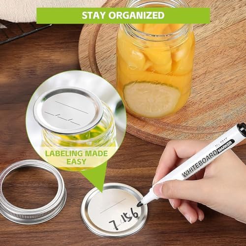 LOVE MOMENT 48PCS Canning Lids Rings for Mason Jars