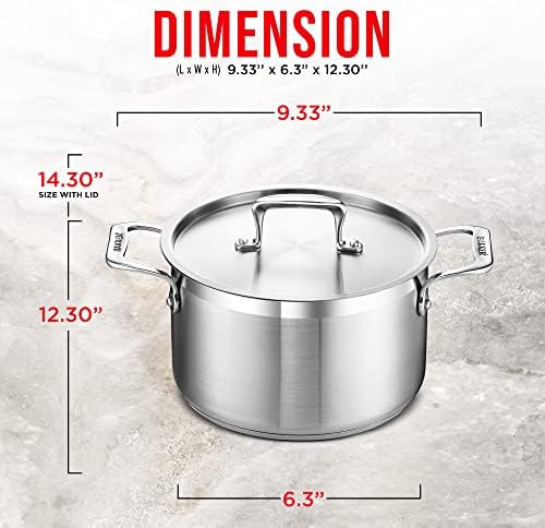 Bakken-Swiss 5 Quart Stockpot with Lid and Riveted Handles