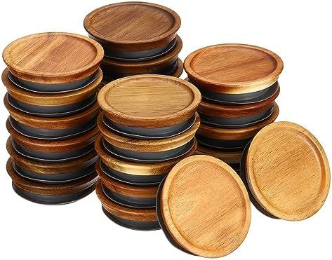 PATIKIL 24PCS Regular Mouth Mason Jar Lids with Airtight Silicone Seal