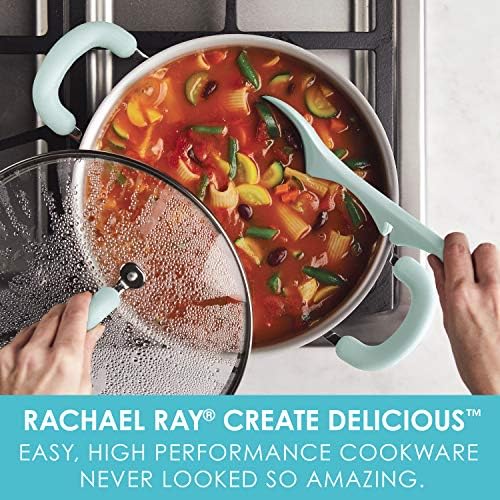 Rachael Ray 6-Quart Cookware Stock Pot with Lid Blue