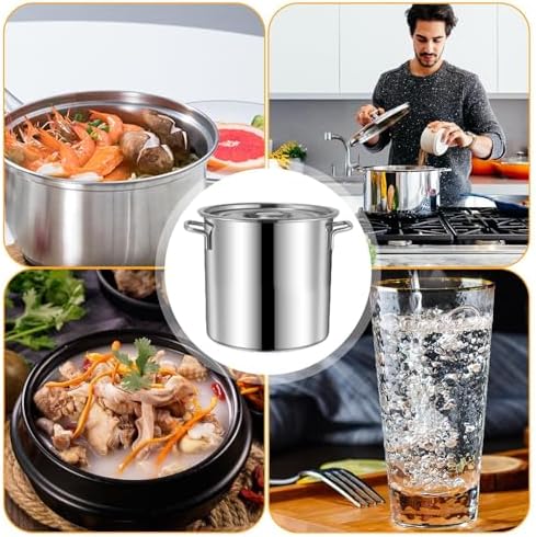 Stainless Steel Stock Pot with Lid Perfect for Cooking Durable Safe