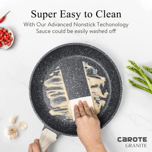 Elegant Carote Classic Granite Frying Pan for Safe Healthy Cooking