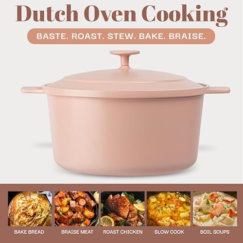 5 Qt Lightweight Nonstick Ceramic Dutch Oven Pot with Lid