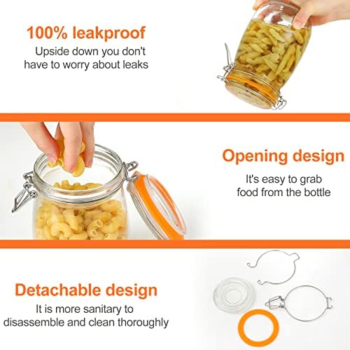 DANALLAN 4Pcs 32 oz Wide Mouth Glass Jars