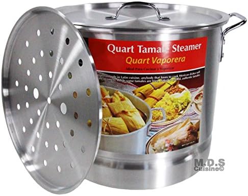 MDS Cuisine Cookwares Aluminum Stockpot Set With Steamer 8Qt16Qt for Traditional Cooking