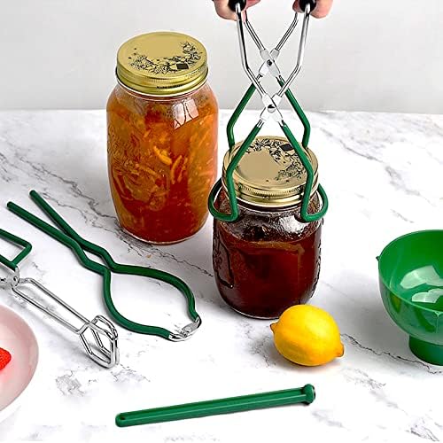 5PCS Canning Kit with Tongs Funnel Lifter Wrench Lid Lifter Green