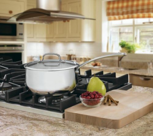 Elegant 3-Quart Stainless Steel Saucepan with Glass Cover Easy to Use Durable