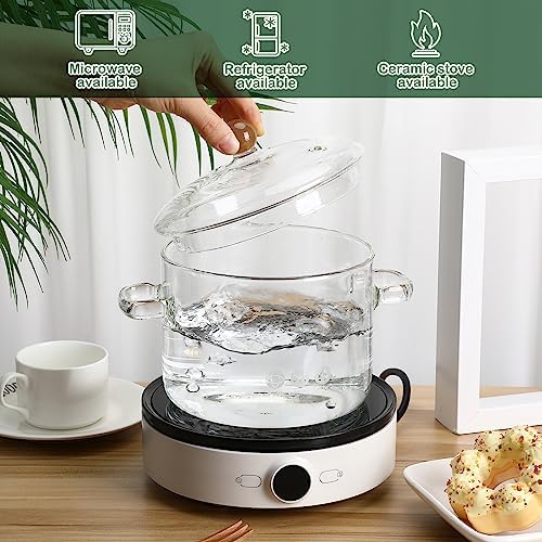 High-Borosilicate Glass Cooking Pot for Stove Kitchen Use