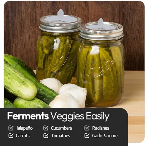 Semi-Translucent Silicone Fermenting Lids for Mason Jars Pack of 4