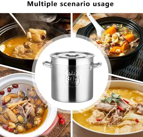 AIZYR 304 Stainless Steel Stockpot with Lid Durable Multi-Purpose