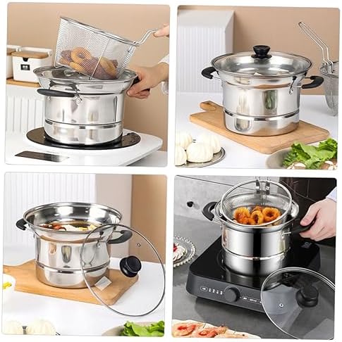 Stainless Steel Single-Handle Deep Fryer Pot for Pasta More
