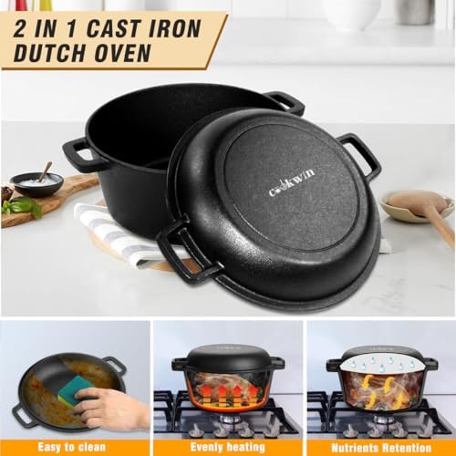 Durable 2-in-1 Dutch Oven Set for Camping Cooking