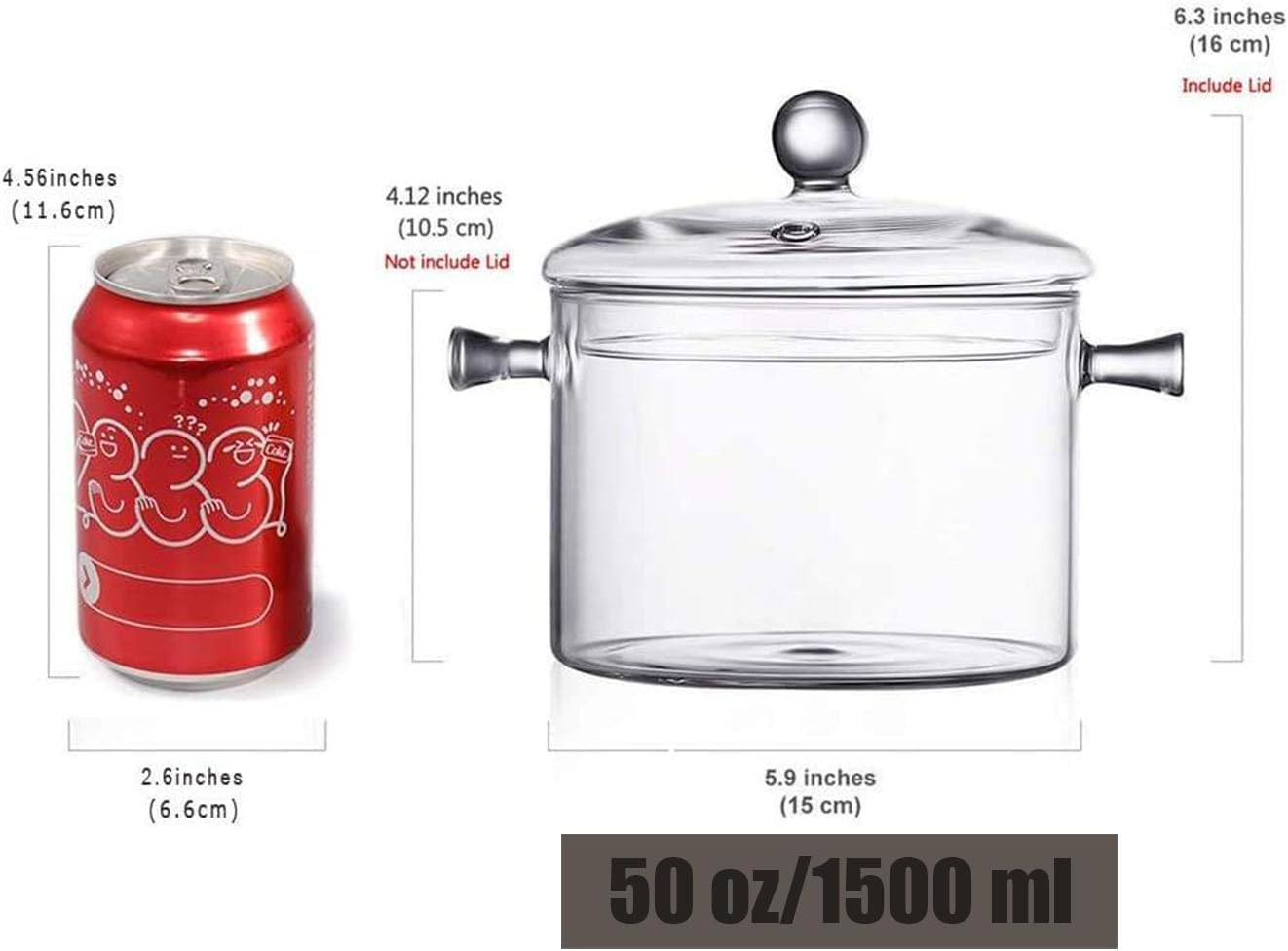 Fast-Secure Fine Glass Cooking Pot 15L