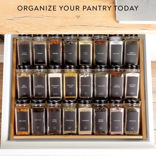 Laramaid 4oz Glass Jars with Black Vinyl Labels and Airtight Metal Caps