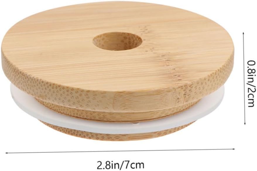 Cabilock 4pcs Mason Jar Lids with Straw Hole Sealed Covers