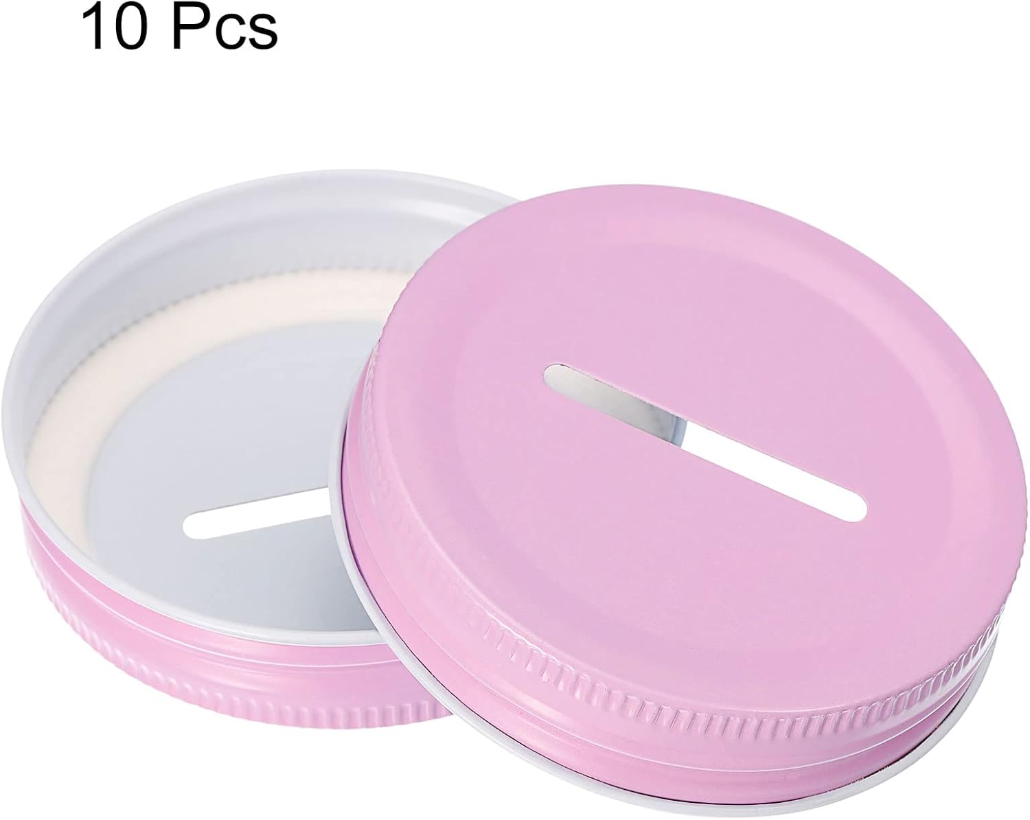 Uxcell Coin Slot Lid for Mason Jars 70mm Pink 10Pcs