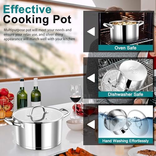 PP CHEF 6Qt Stockpot with Glass Lid and Tri-Ply Bottom