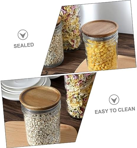 2pcs Wooden Mason Jar Lids with Silicone Seal