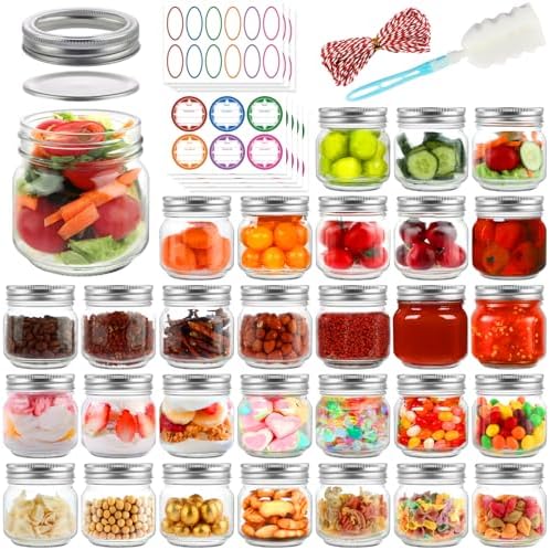 UrSpeedtekLive 30 Pack 8 oz Mason Jars with Lids and Bands 1