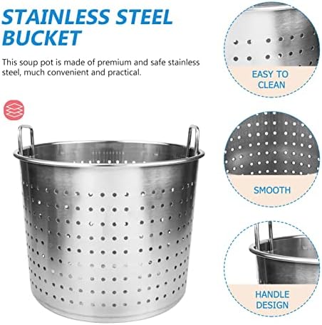 UPKOCH Stainless Steel Stock Pot Insert Steamer Basket Perfect for Boiling Seafood