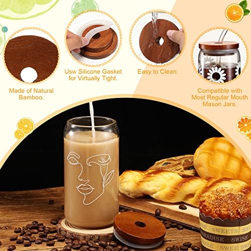 30 Pcs Jar Lids with Silicone Sealing Rings