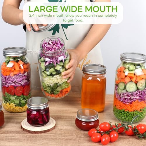 Mcupper 34 Wide Mouth Mason Jars 64 oz - Perfect Canning Solution