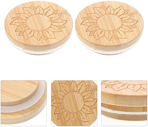 PRETYZOOM 8pcs Airtight Lid Glass Jar Covers for Storage and Baking