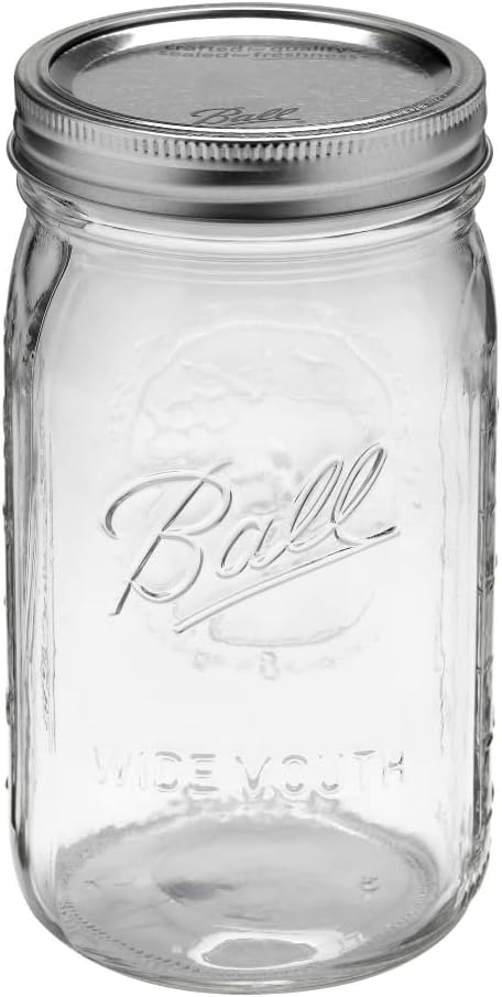 Ball Quart 32oz Jar with Silver Lid Wide Mouth