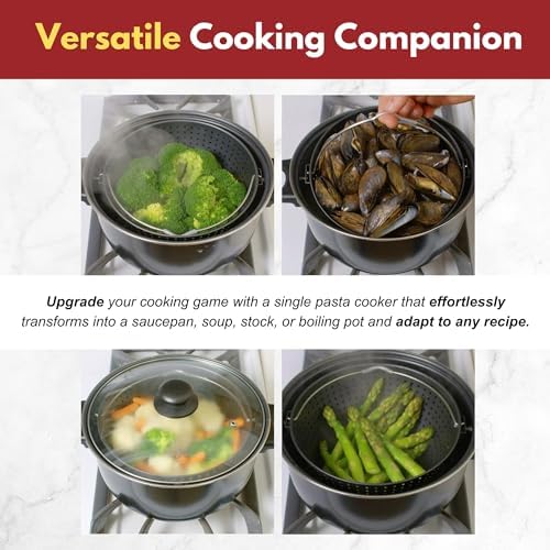 Versatile Stock Pot with Lid and Strainer