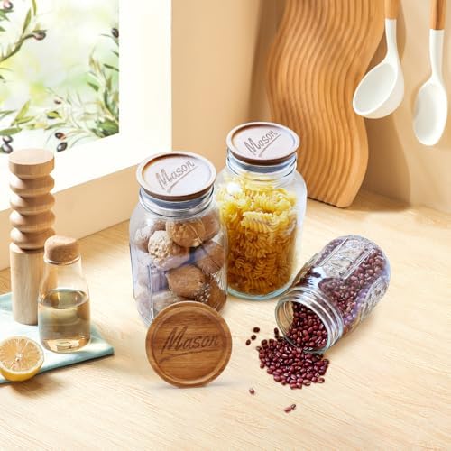 6-Piece Acacia Wood Mason Jar Lids Premium Canning Accessories