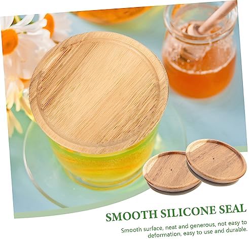 4pcs Wide Mouth Wooden Storage Lids for Mason Jars