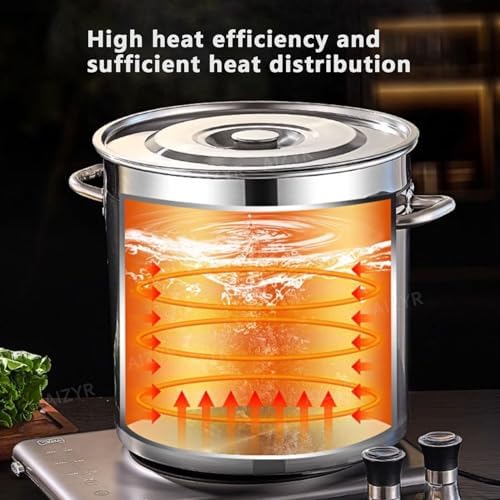 AIZYR Premium Stainless Steel Stockpot with Lid Durable Strong for Home Kitchen