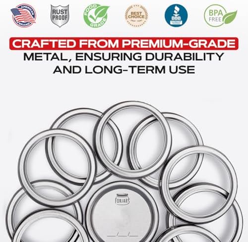 FORJARS 100-Piece Set of Wide Mouth Canning Rings