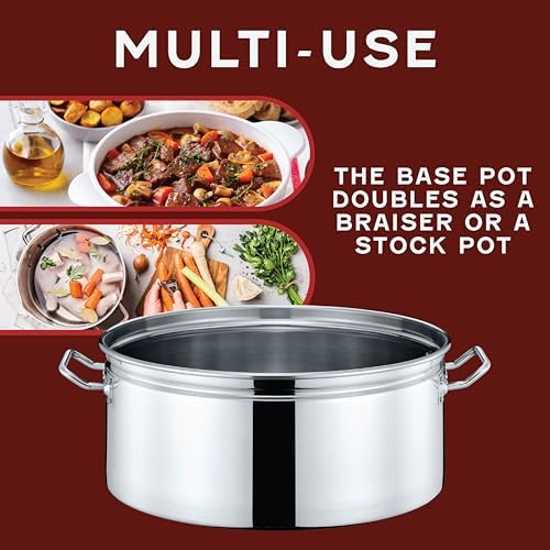 Concord Extra Large Stainless Steel Steamer Braiser Pot