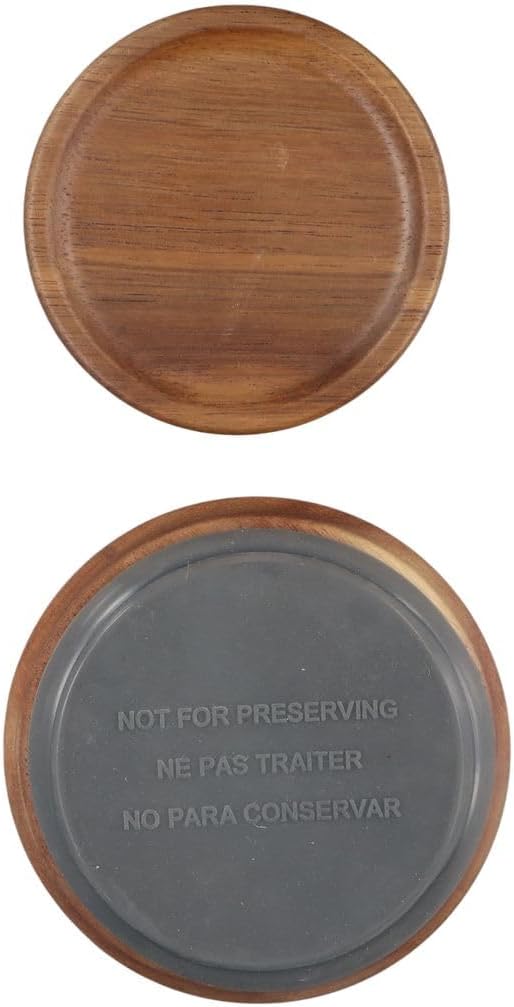 Leadigol 2-Pack Wood Lids for Mason Jars