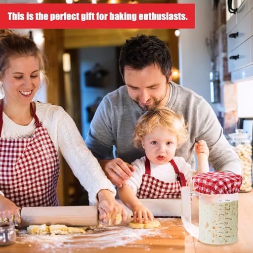 Reusable Sourdough Jar Cover for Fermenting Papers Red