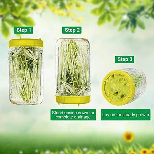 Picowe Plastic Sprouting Lids 8 Pack Yellow 86mm