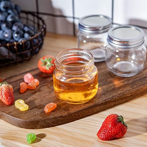 Accguan 8 OZ Mason Jars 24 Pack with Silver Lids and Bands