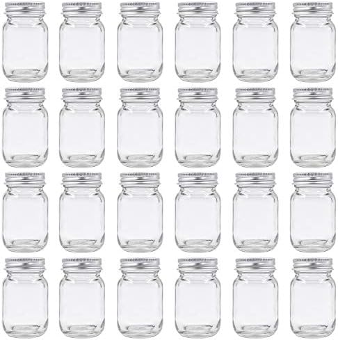 ROORUZ 2oz Mason Jar with Silver Lid x24
