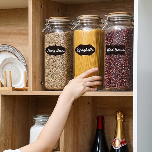 VITEVER Taller 92oz Glass Jars with Airtight Lid 3 Pack