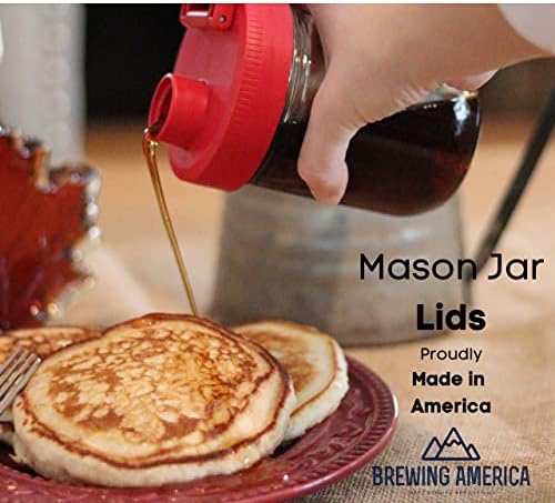 Brewing America Plastic Mason Jar Lids 4 Pack - Red