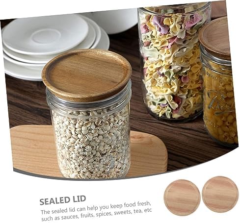 2pcs Wooden Mason Jar Lids with Silicone Seal