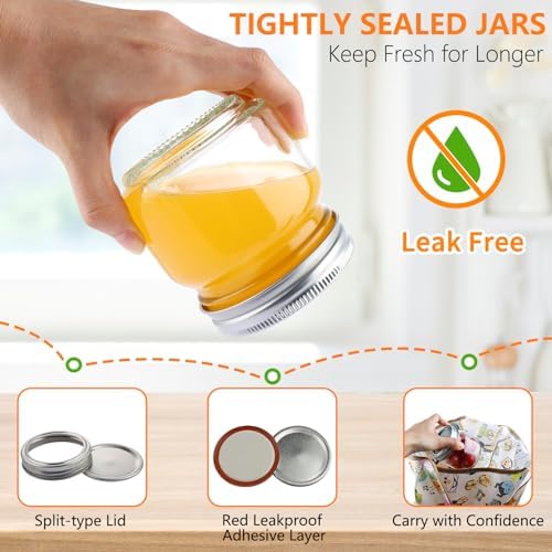 UrSpeedtekLive 30 Pack 8 oz Mason Jars with Lids and Bands 1