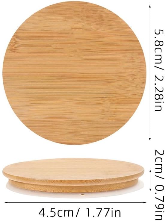 Amosfun 10pack Bamboo Mason Jar Lids with Silicone Sealing Rings